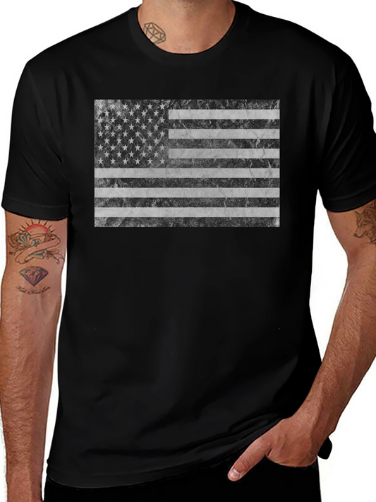 American Flag Graphic Tee - Black