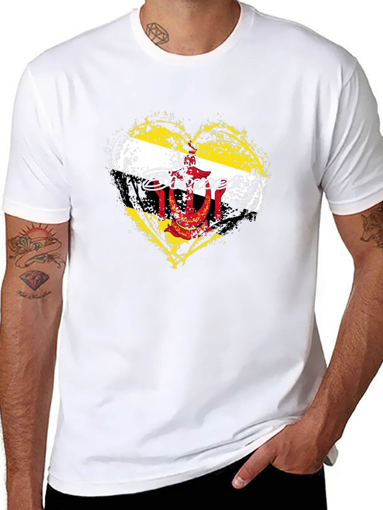 Brunei Flag Heart T-Shirt