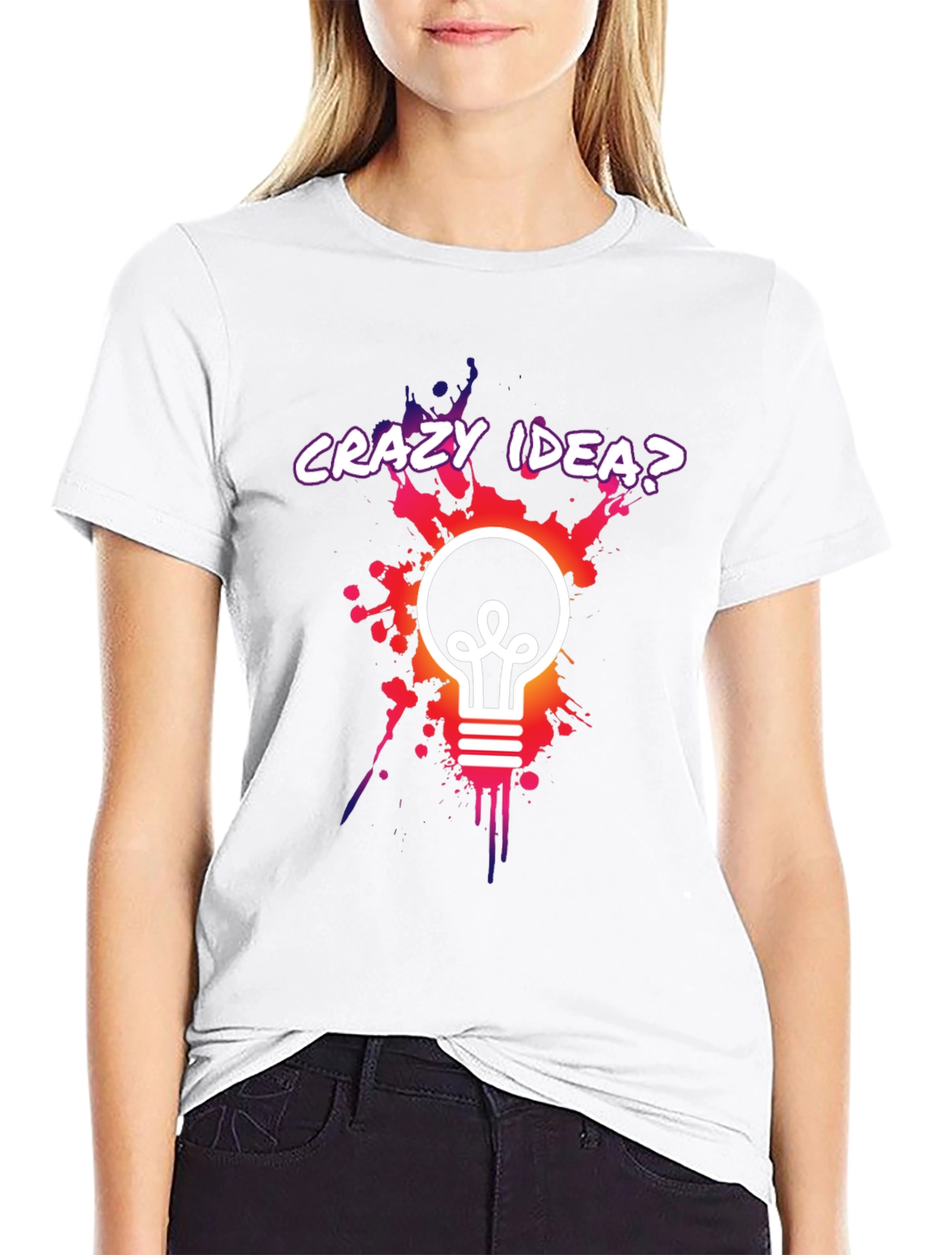 Crazy Idea Light Bulb Graphic T-Shirt
