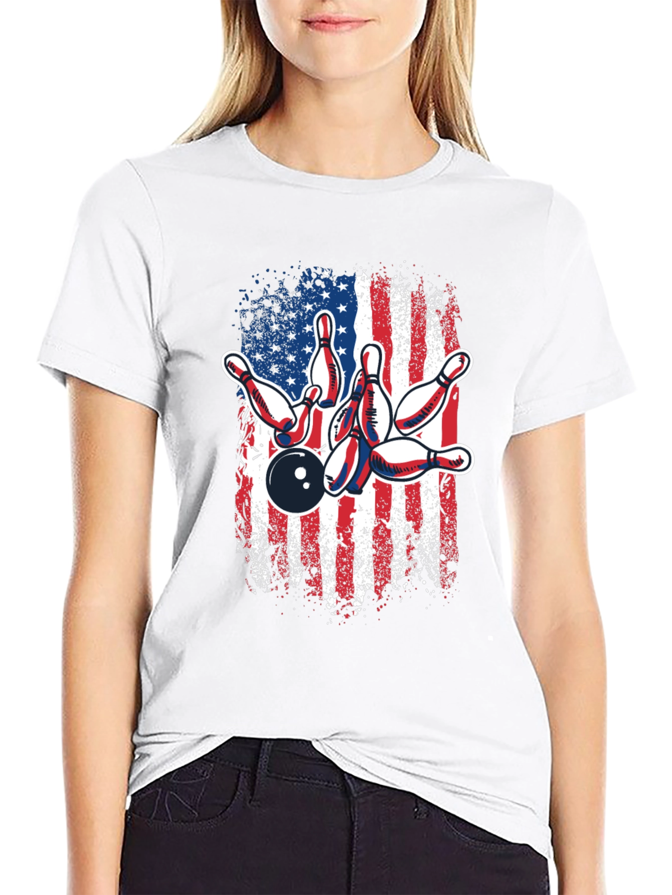 American Flag Bowling T-Shirt