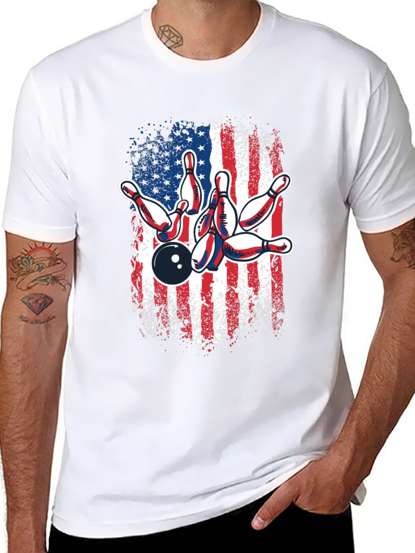 American Flag Bowling T-Shirt