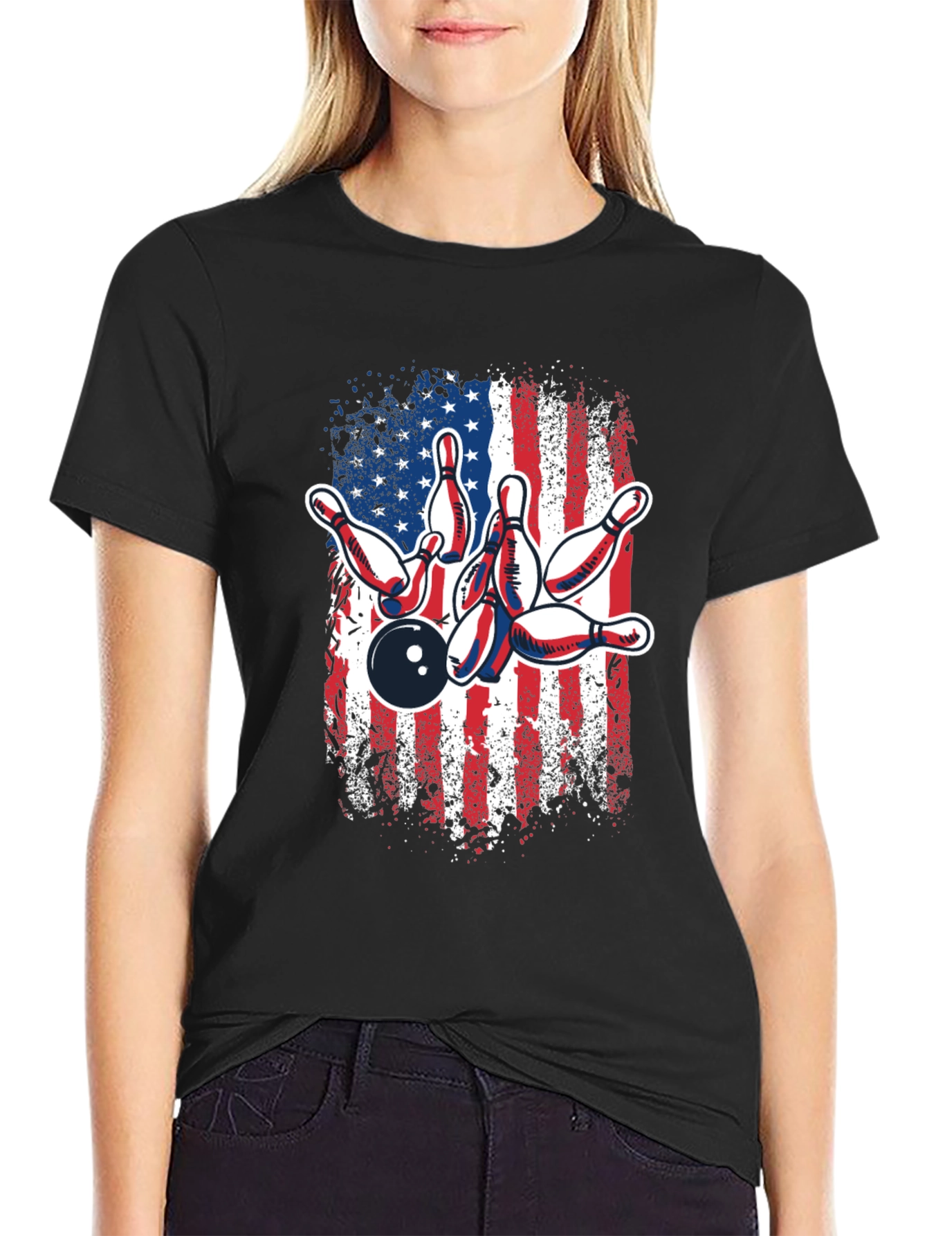 American Flag Bowling T-Shirt