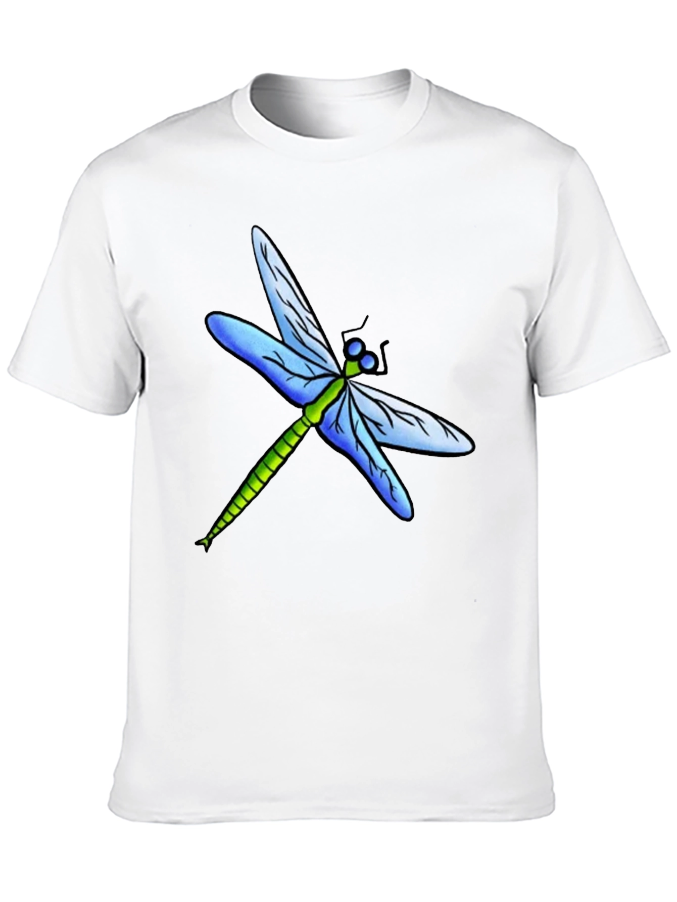 Dragonfly Graphic Tee - Black Cotton T-Shirt
