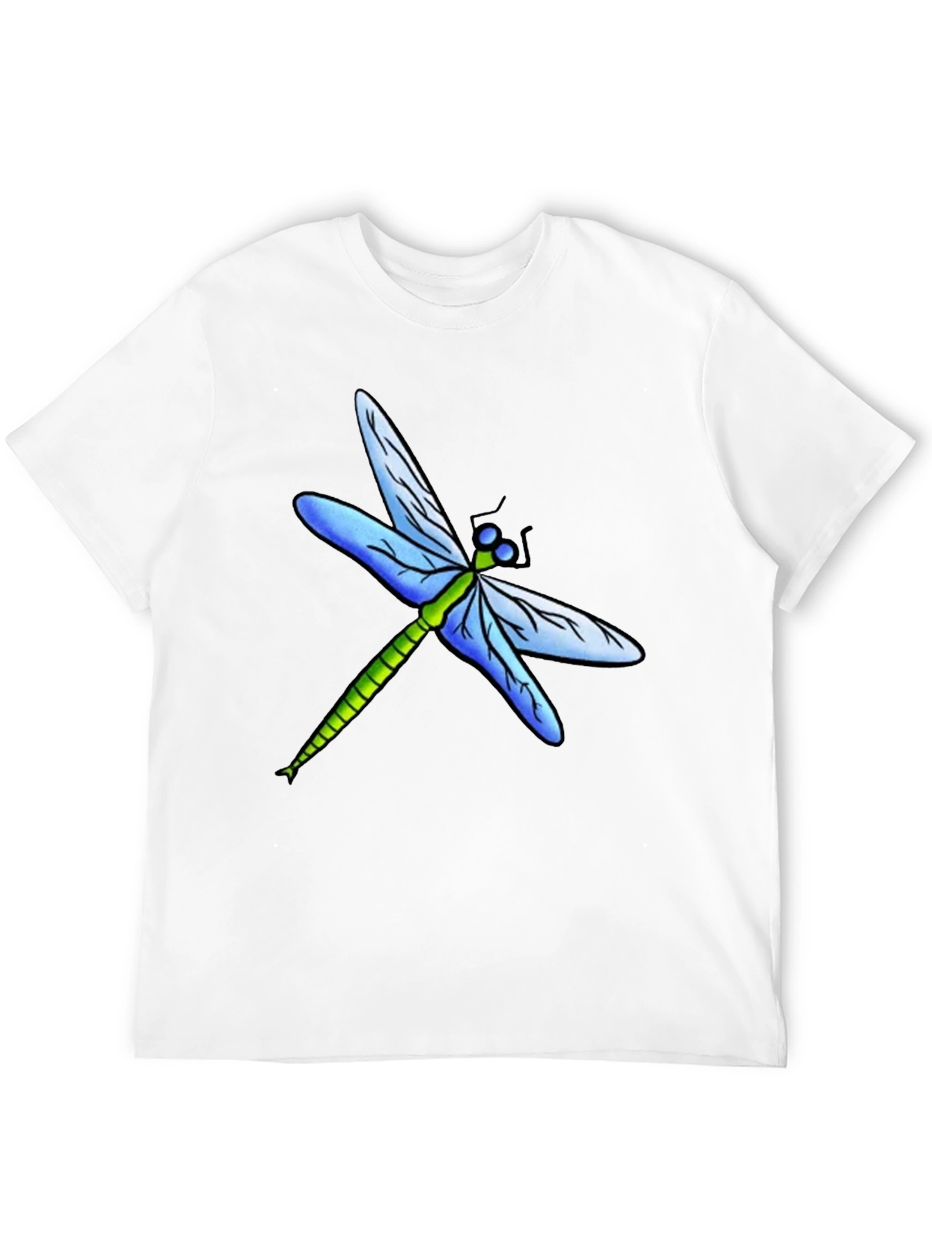 Dragonfly Graphic Tee - Black Cotton T-Shirt