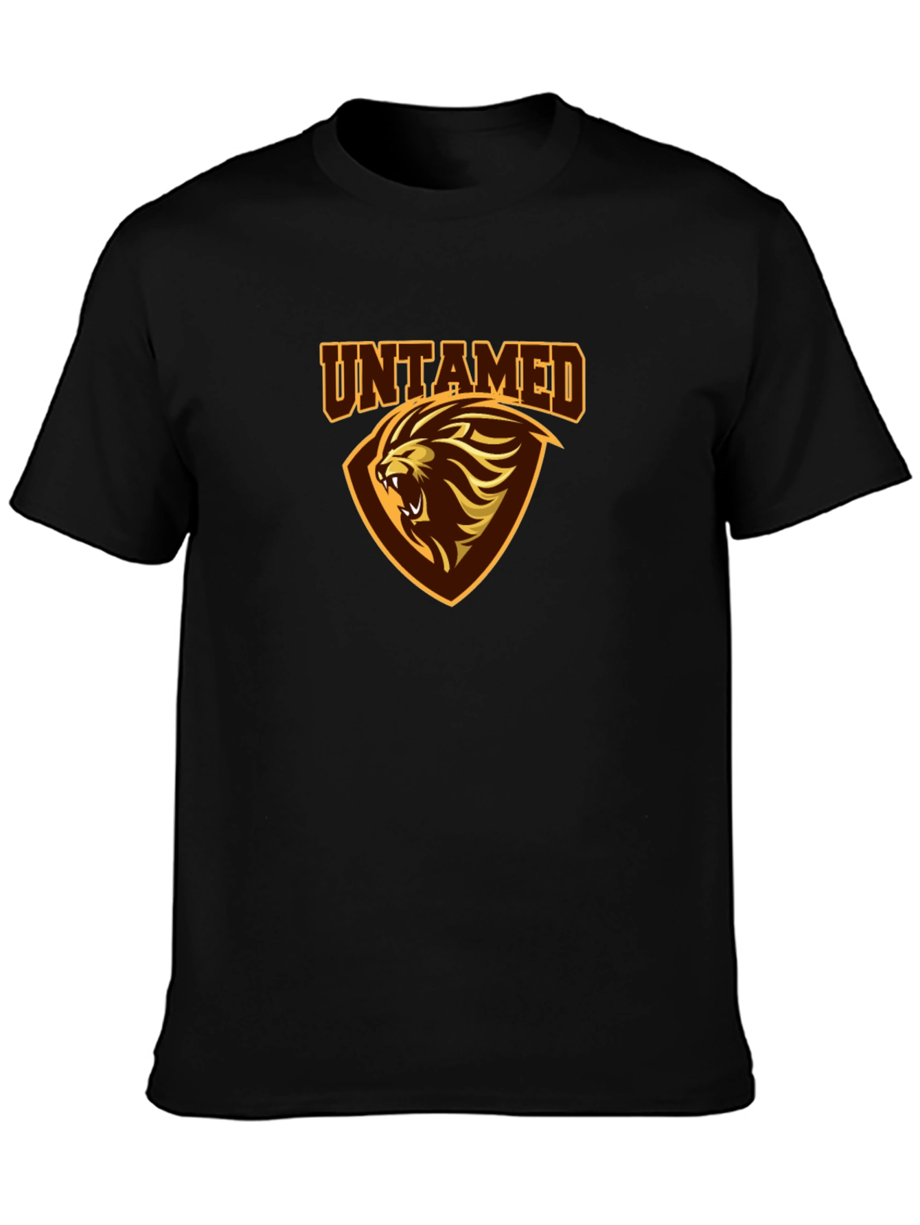 Untamed Lion Graphic Print Black T-Shirt