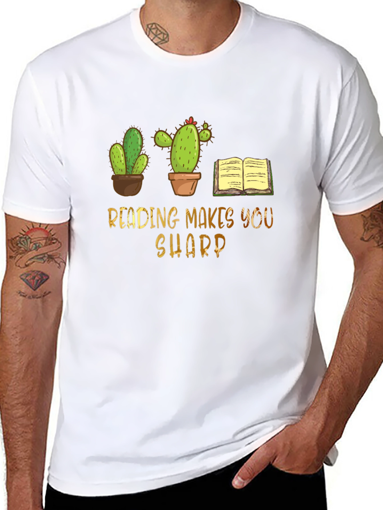 Reading Makes You Sharp T-Shirt Cactus Book Lover