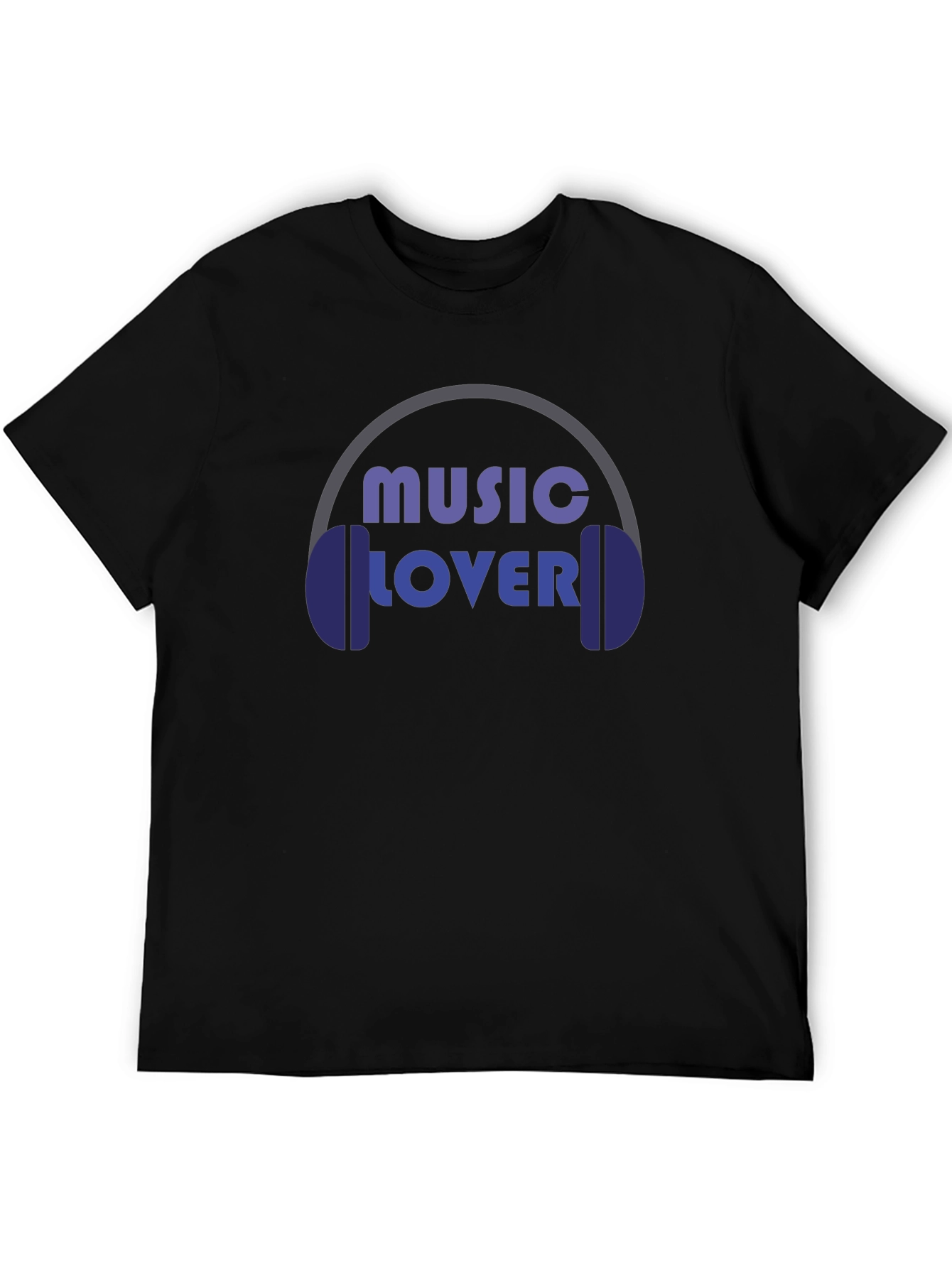 Music Lover Graphic T-Shirt - Black Cotton Tee