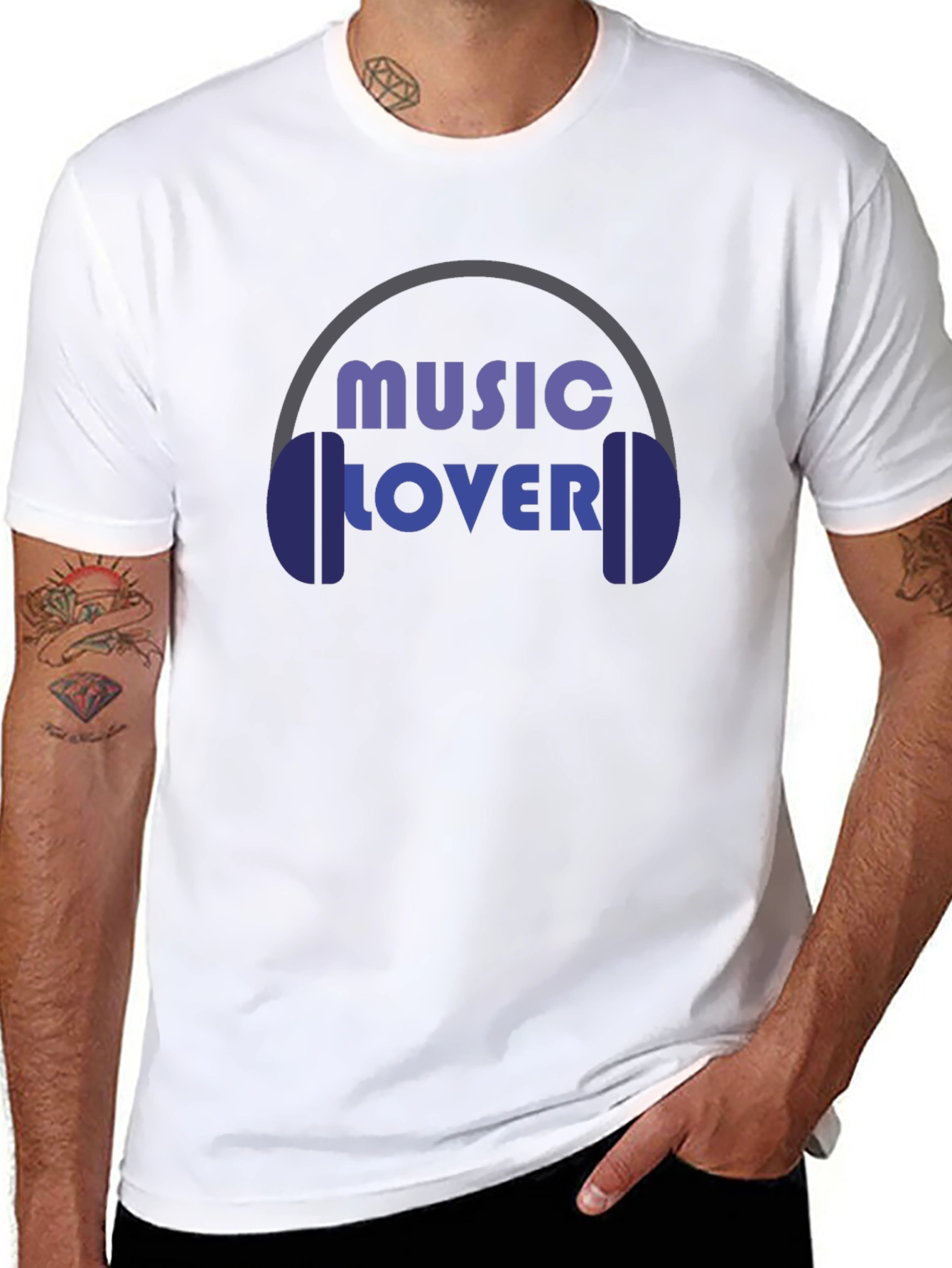 Music Lover Graphic T-Shirt - Black Cotton Tee