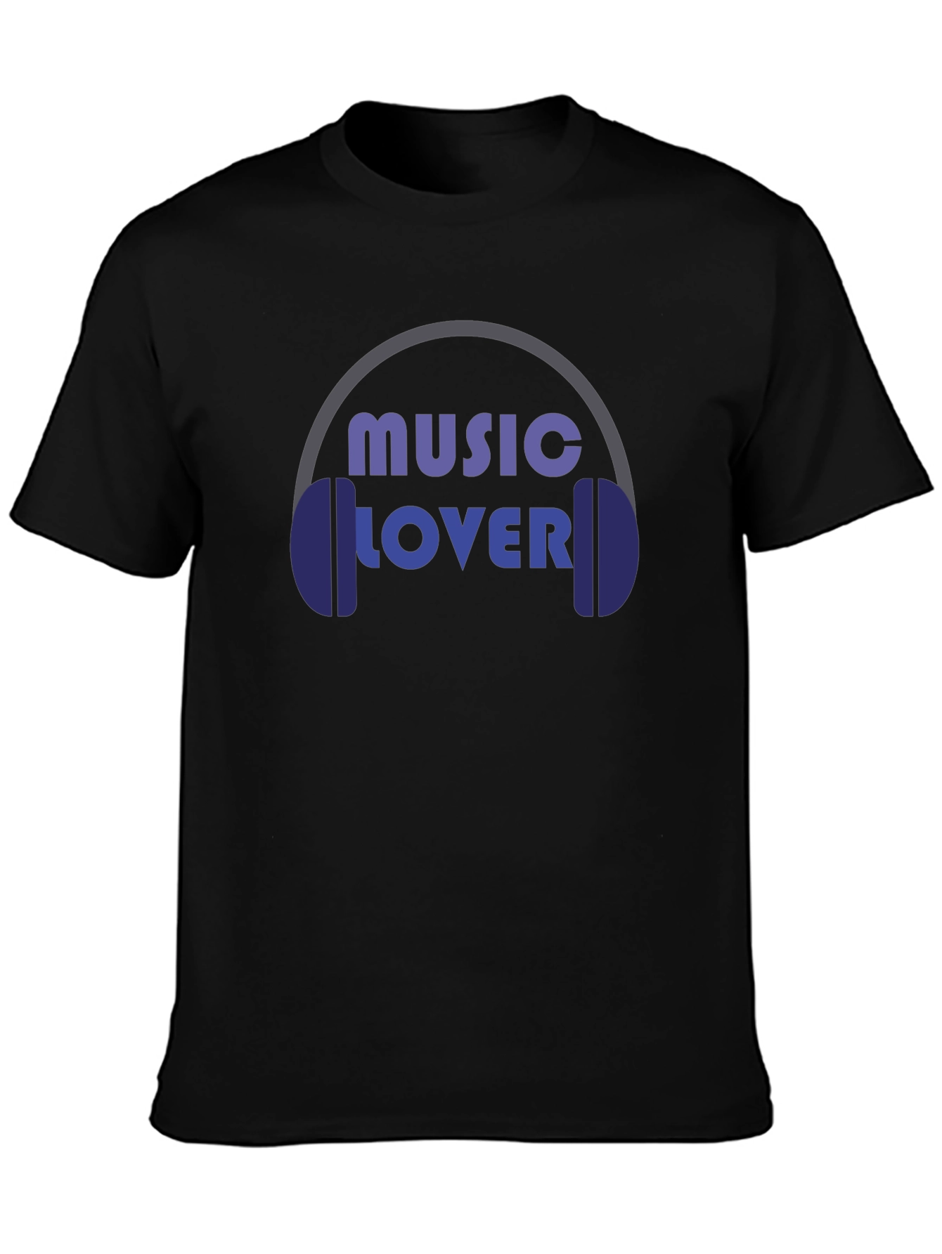 Music Lover Graphic T-Shirt - Black Cotton Tee