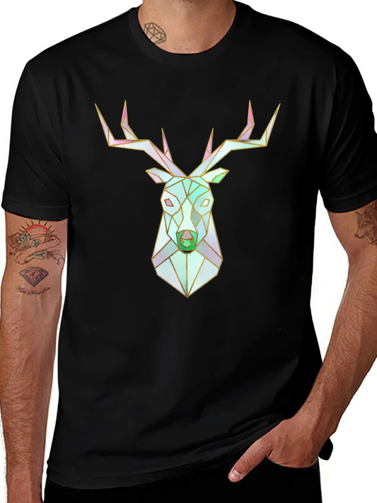 Geometric Deer Head Graphic T-Shirt