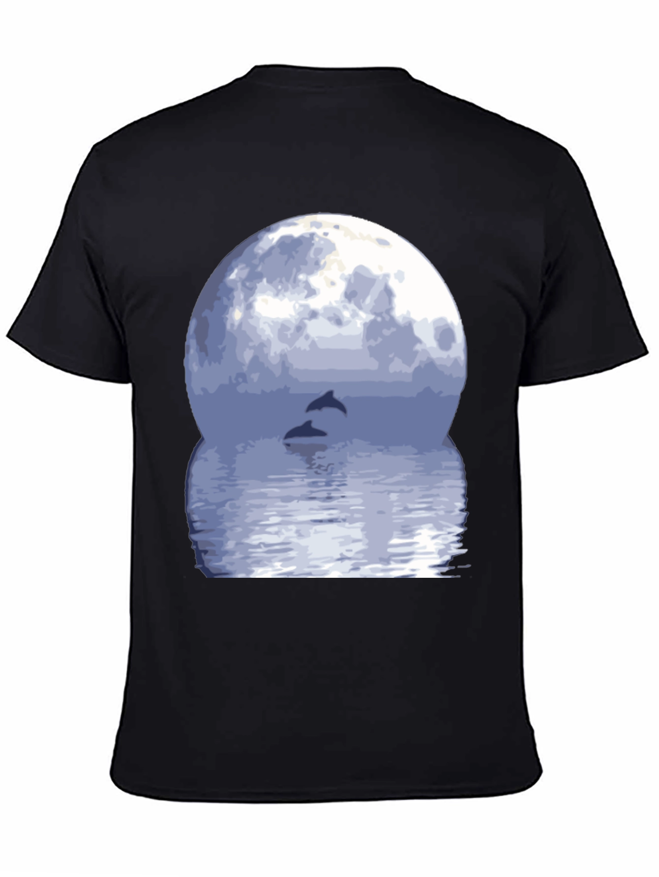 Dolphin Moon Graphic Tee - Black