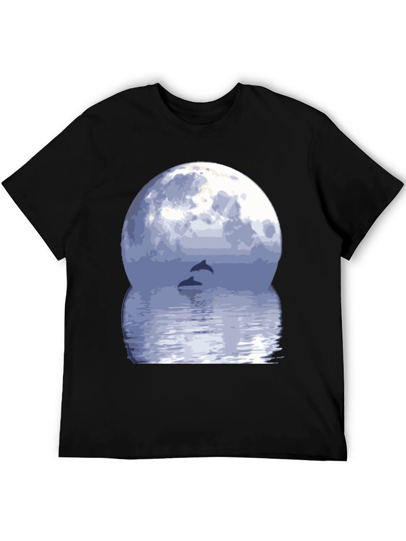 Dolphin Moon Graphic Tee - Black
