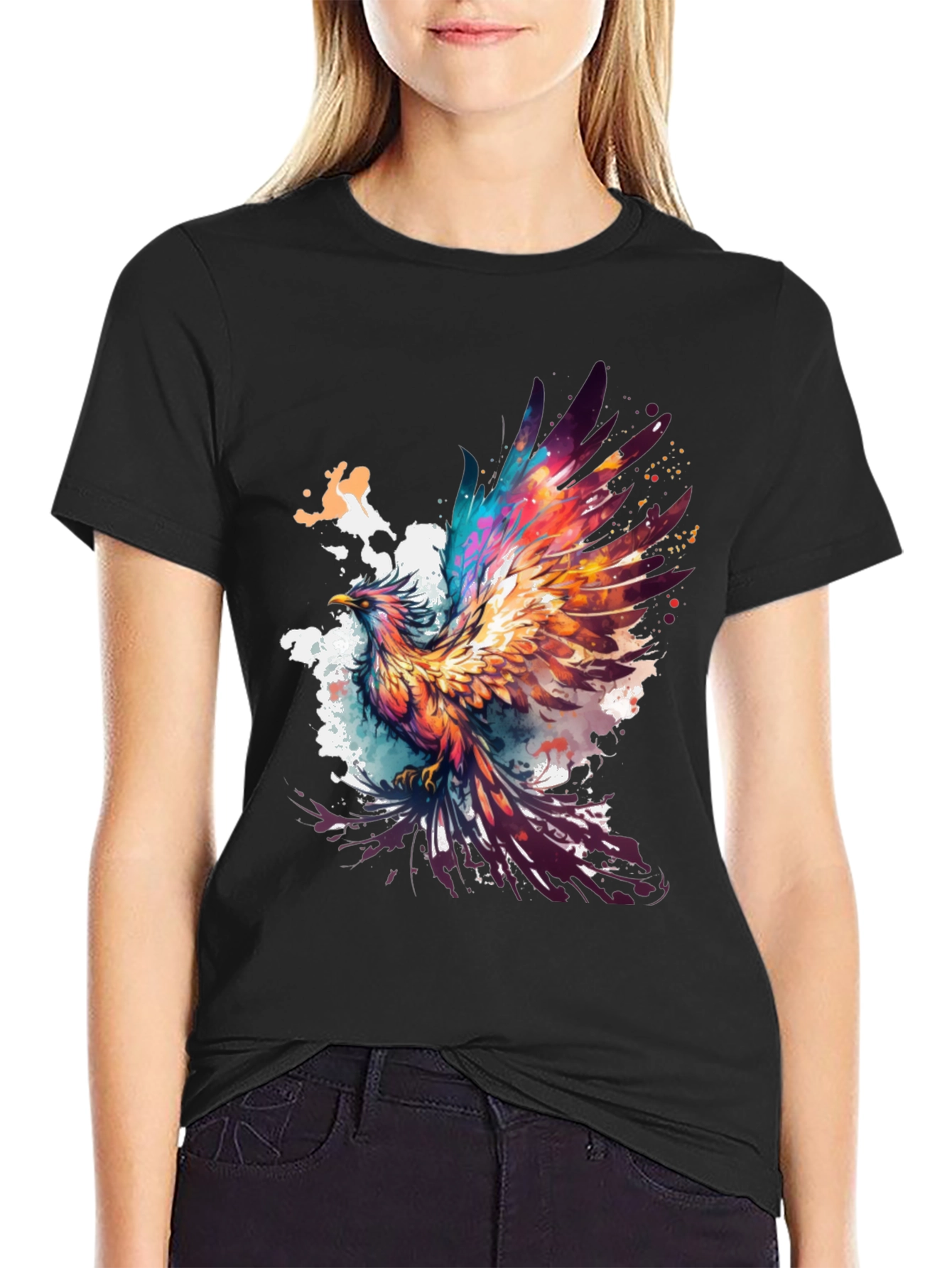 Phoenix Graphic Tee - Artistic Bird Design
