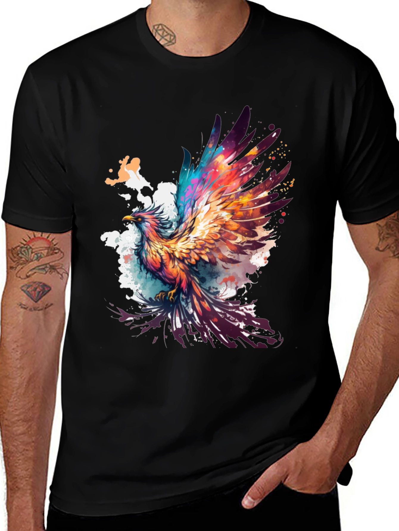 Phoenix Graphic Tee - Artistic Bird Design