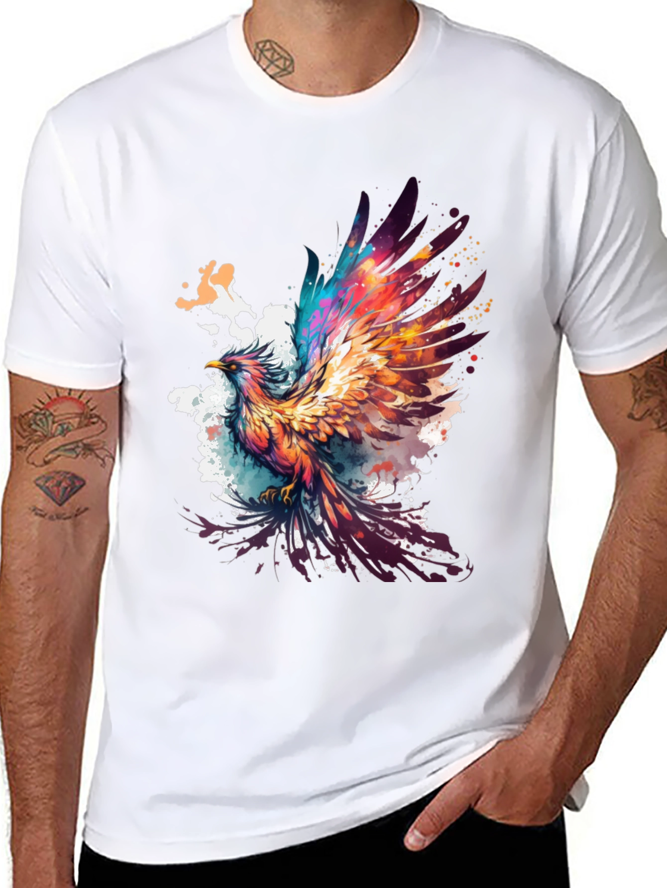 Phoenix Graphic Tee - Artistic Bird Design