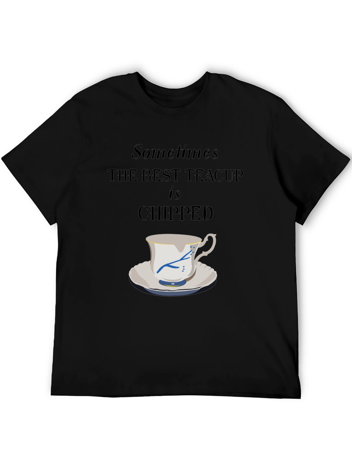 Chipped Teacup Graphic Tee - Unique Casual Style