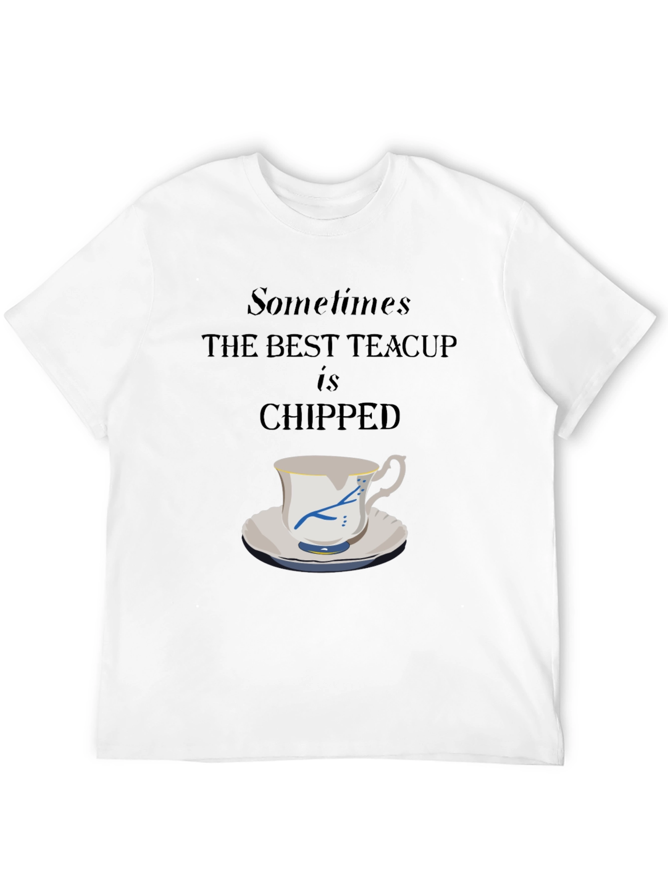 Chipped Teacup Graphic Tee - Unique Casual Style