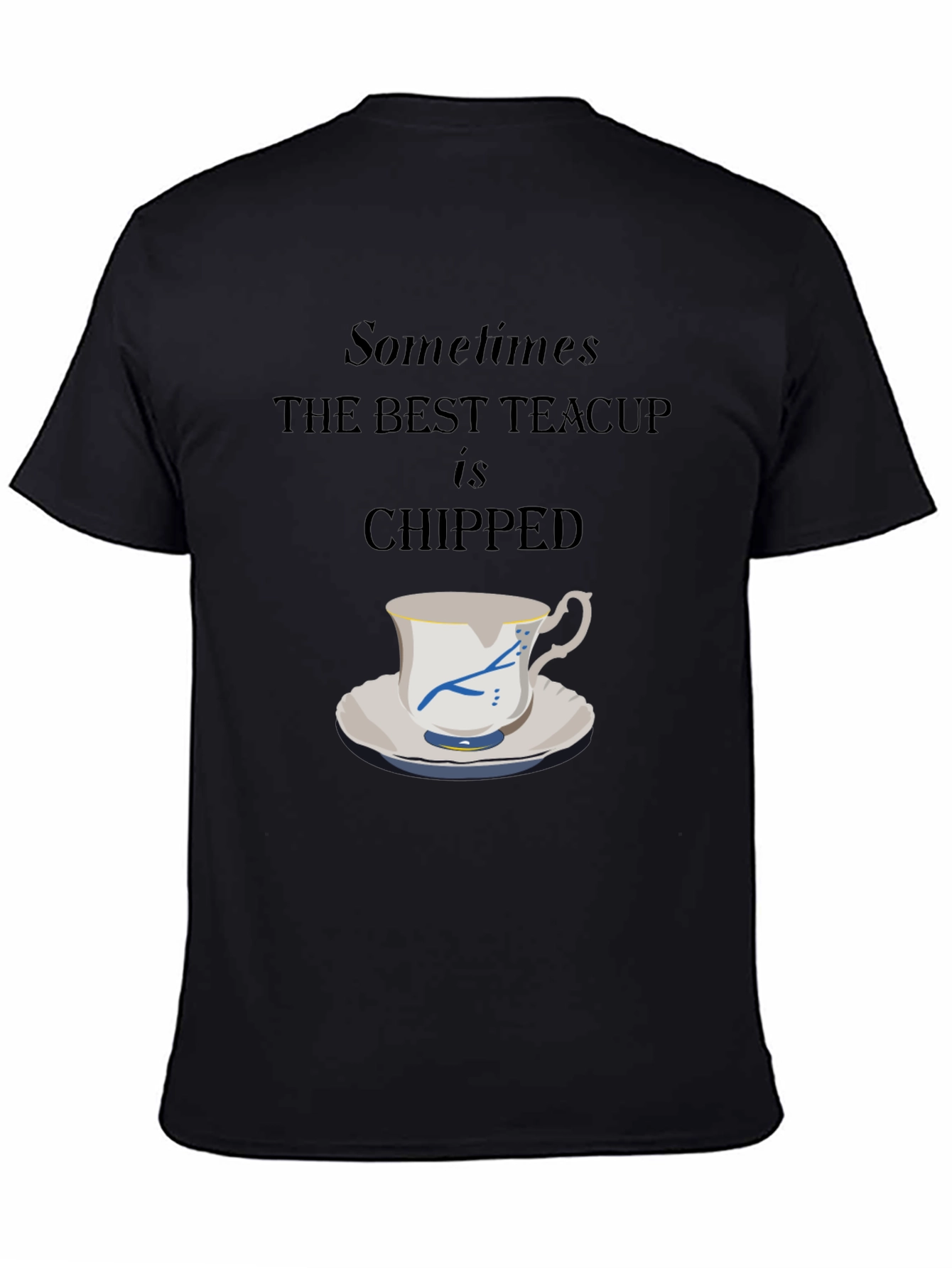 Chipped Teacup Graphic Tee - Unique Casual Style