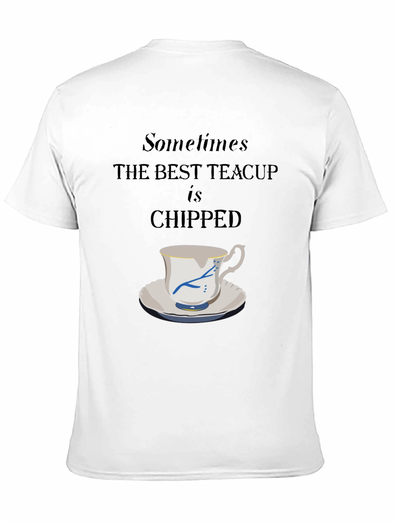 Chipped Teacup Graphic Tee - Unique Casual Style