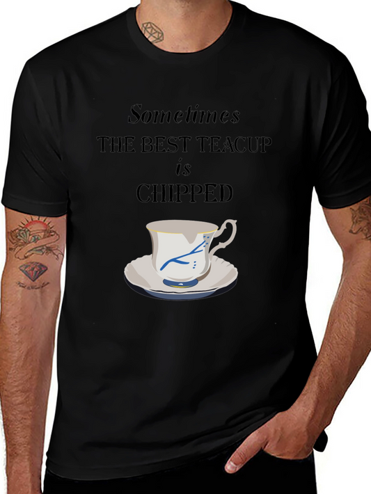 Chipped Teacup Graphic Tee - Unique Casual Style