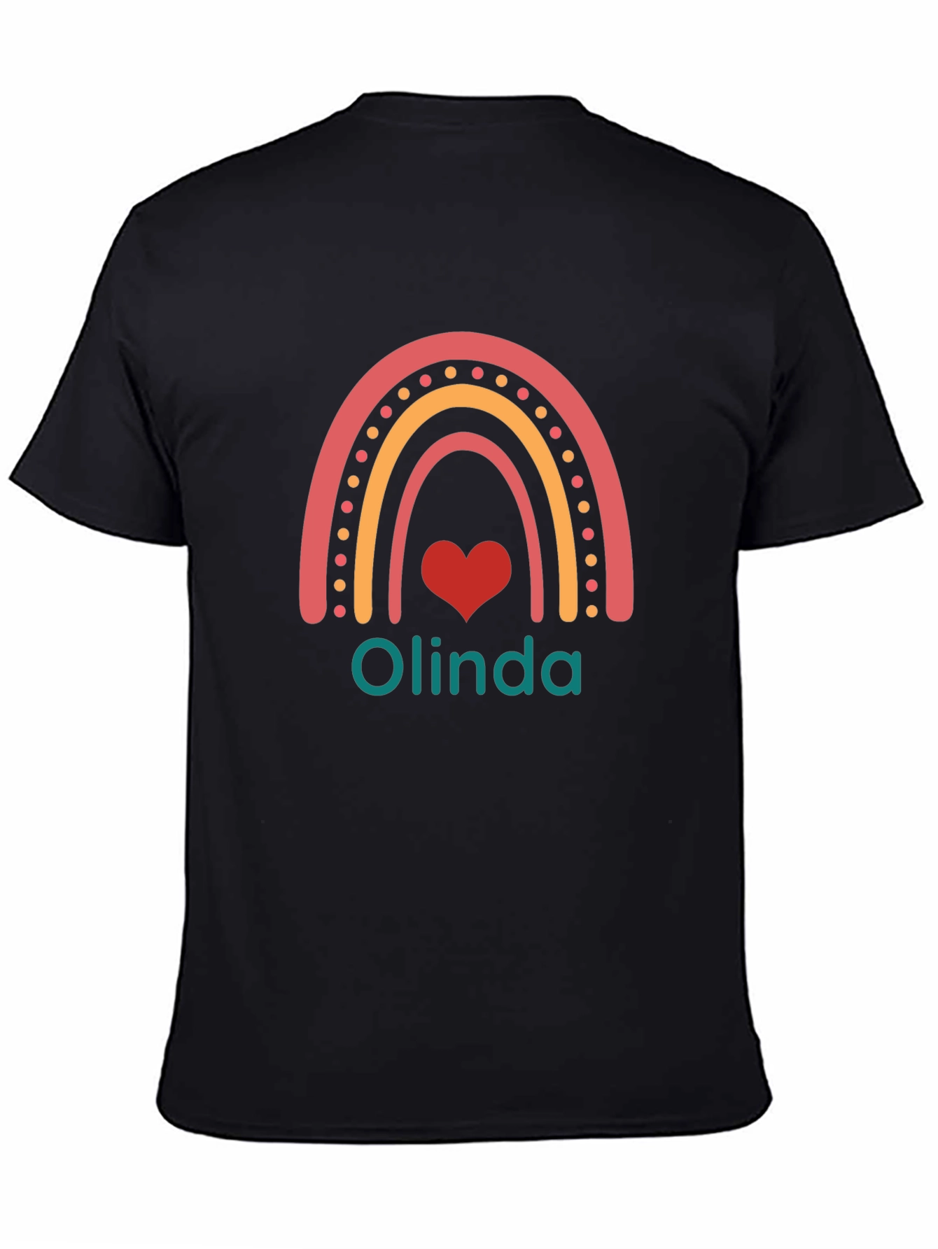 Olinda Rainbow Heart T-Shirt - Personalized Gift