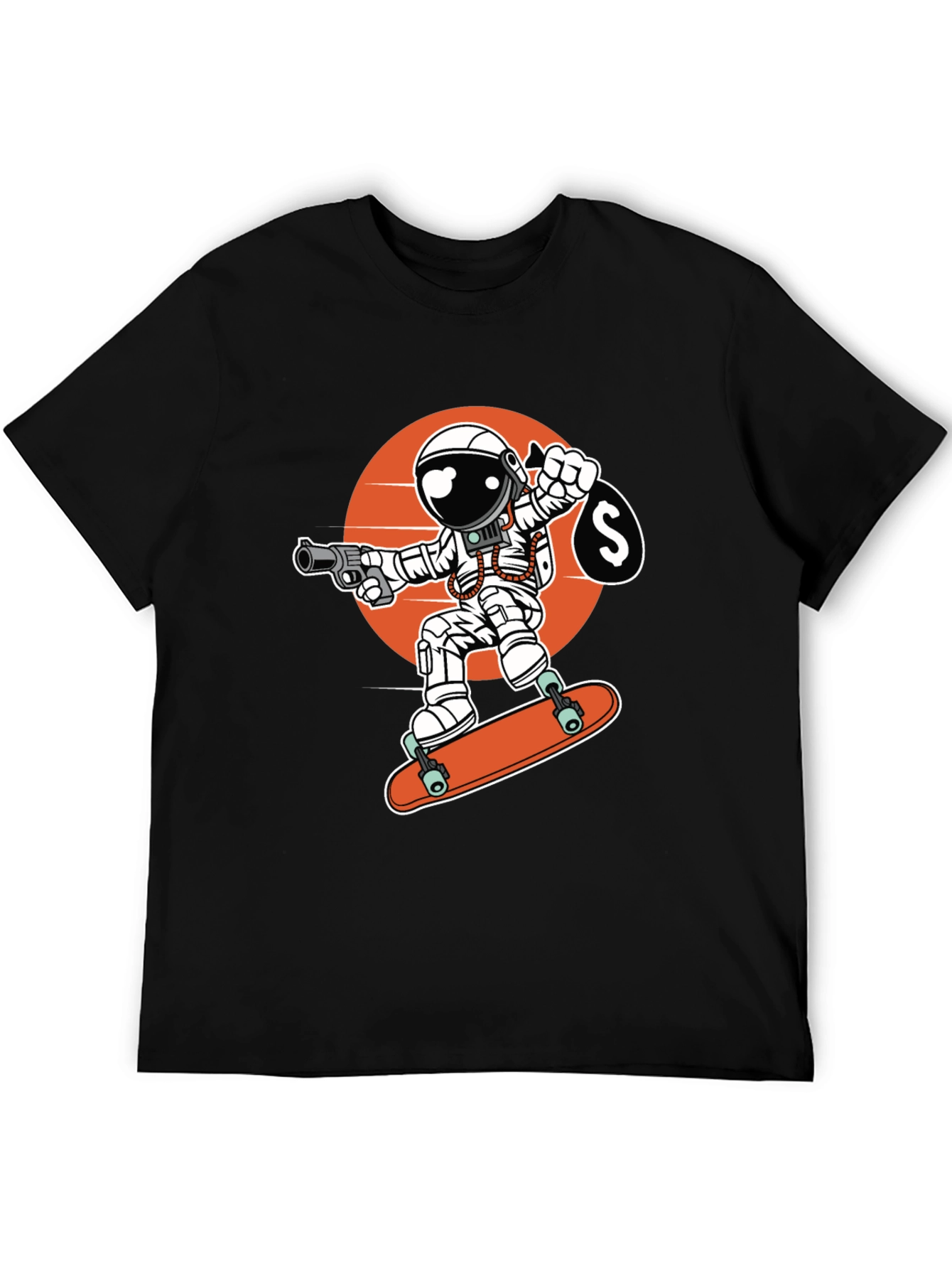 Astronaut Skateboarder Graphic Tee