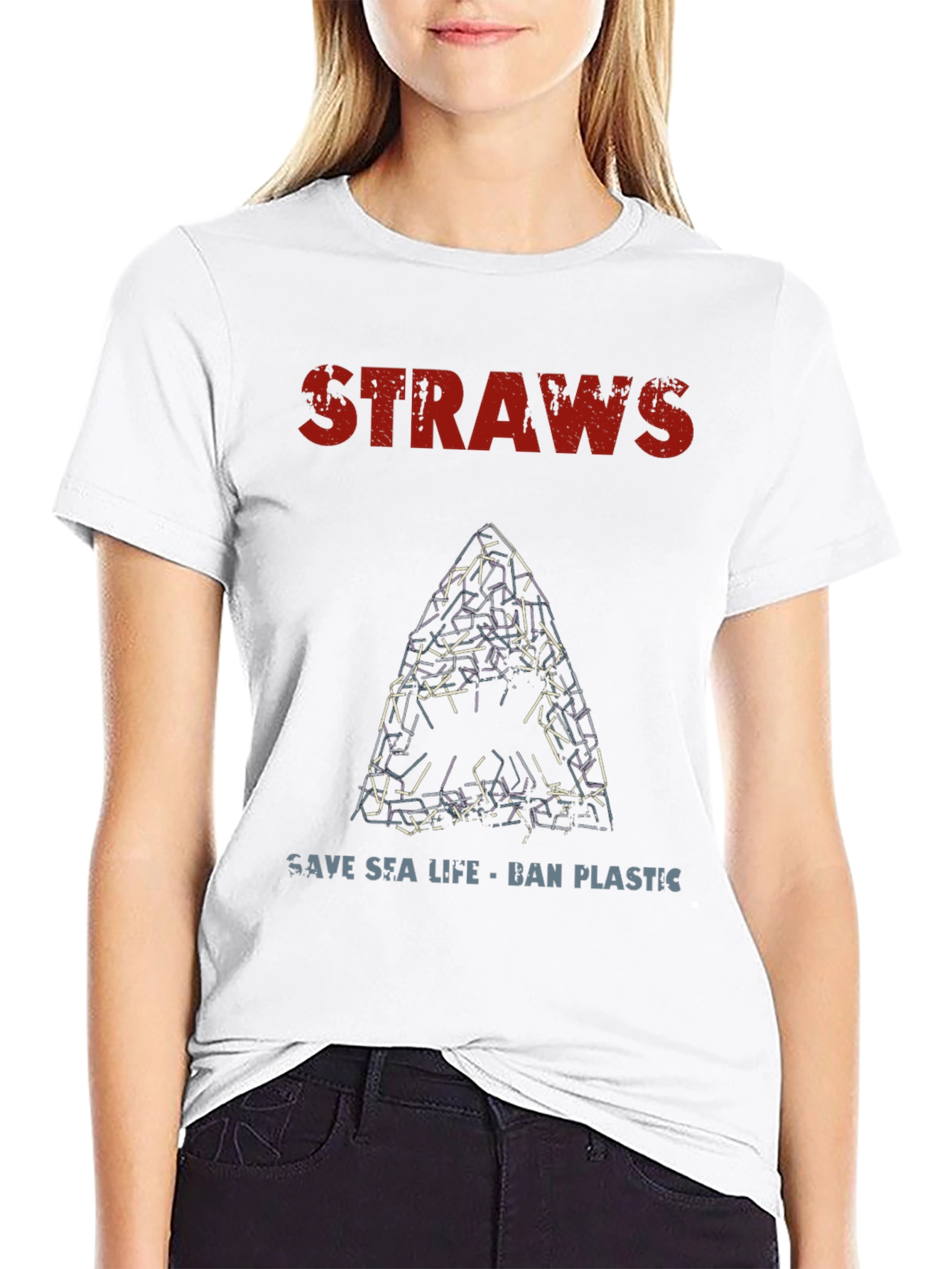 Save Sea Life T-Shirt - Ban Plastic Straws