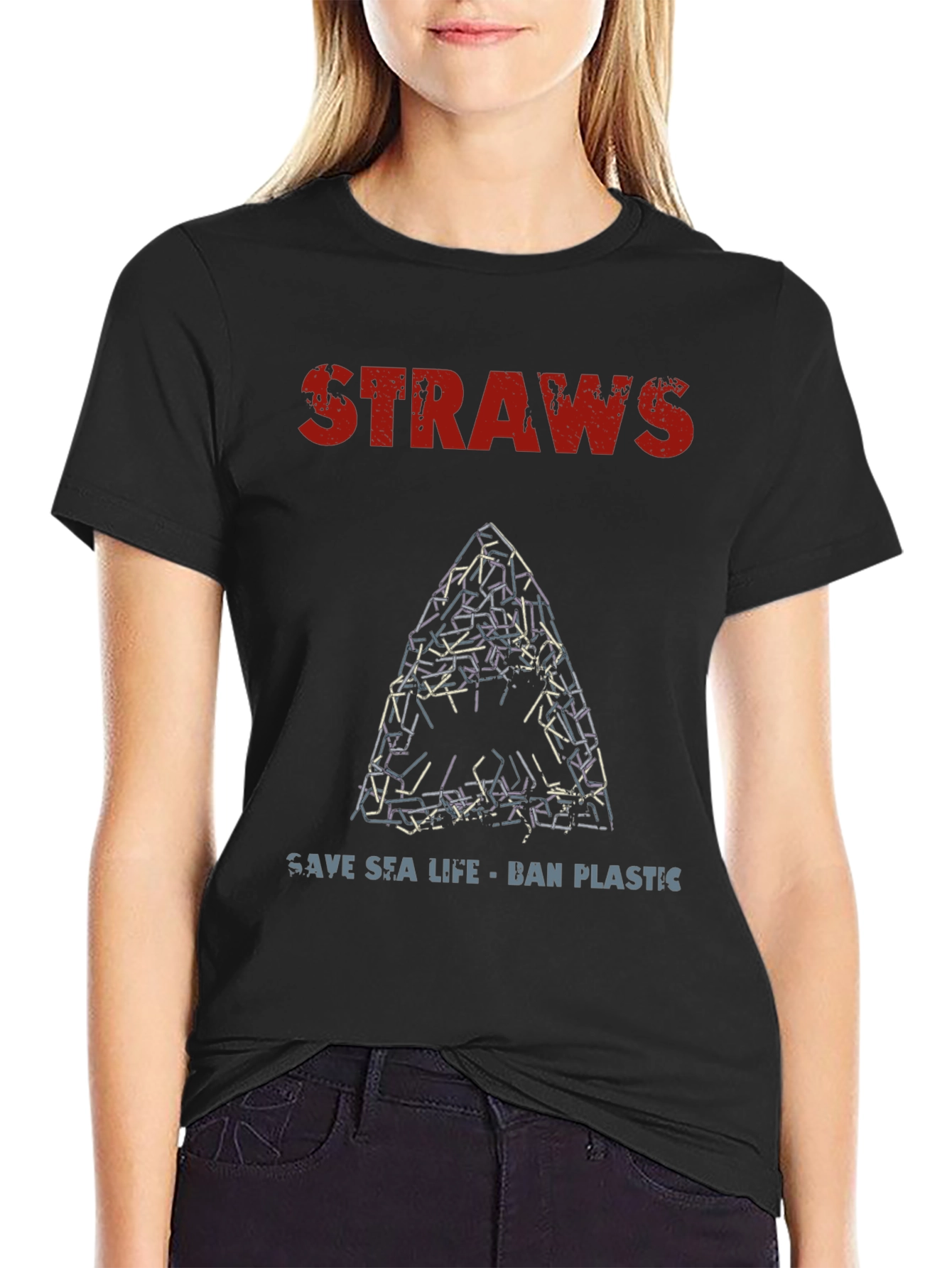 Save Sea Life T-Shirt - Ban Plastic Straws