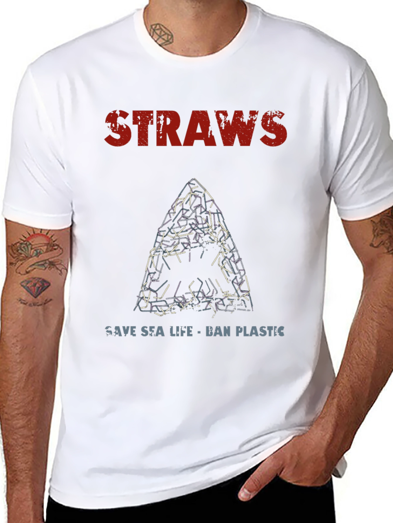 Save Sea Life T-Shirt - Ban Plastic Straws
