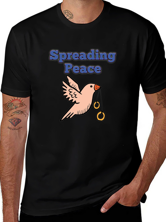 Spreading Peace T-Shirt - Bird with Rings Design