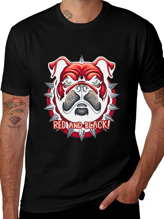 Red and Black Bulldog Graphic Tee