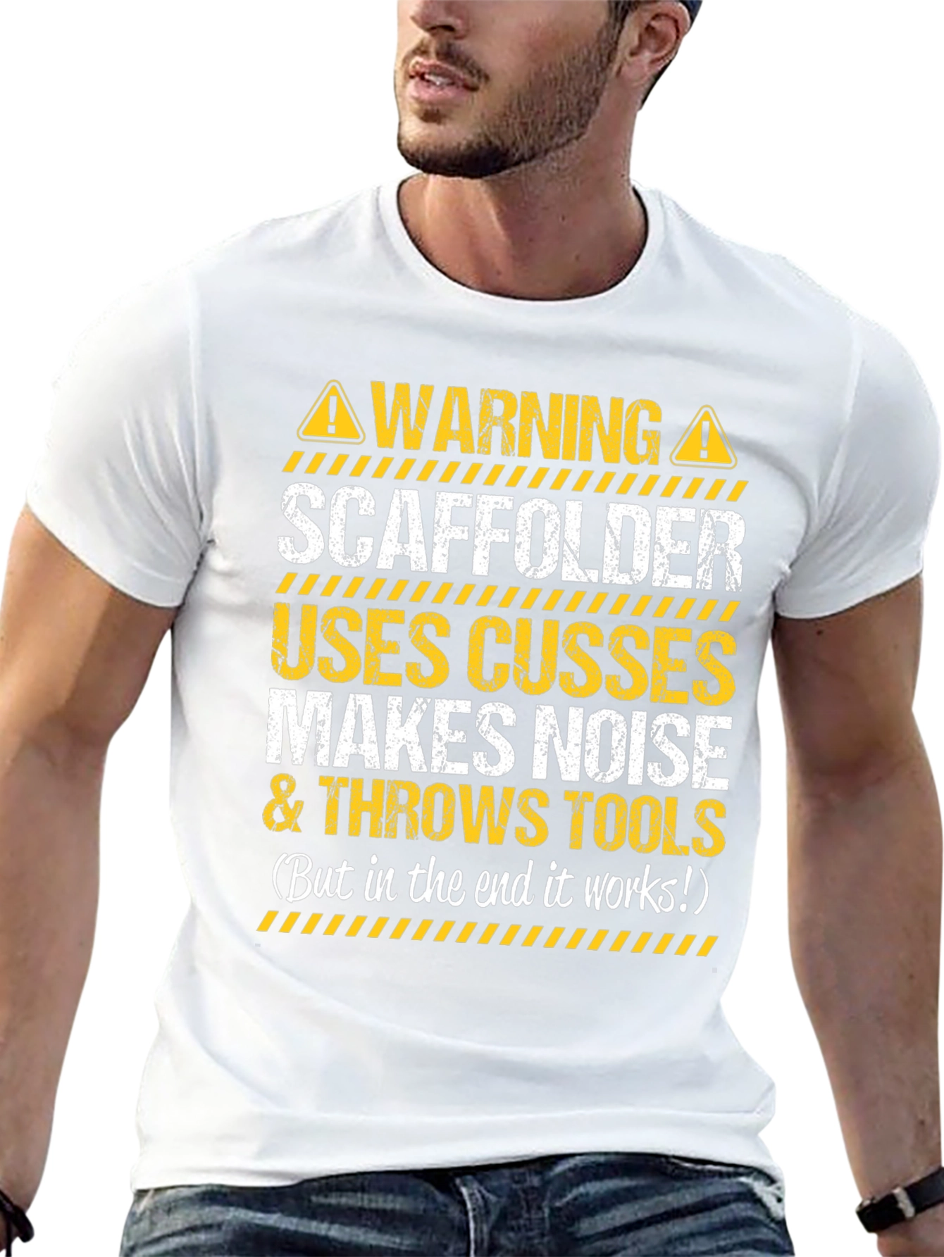 Warning Scaffolder T-Shirt - Funny Construction Worker Tee