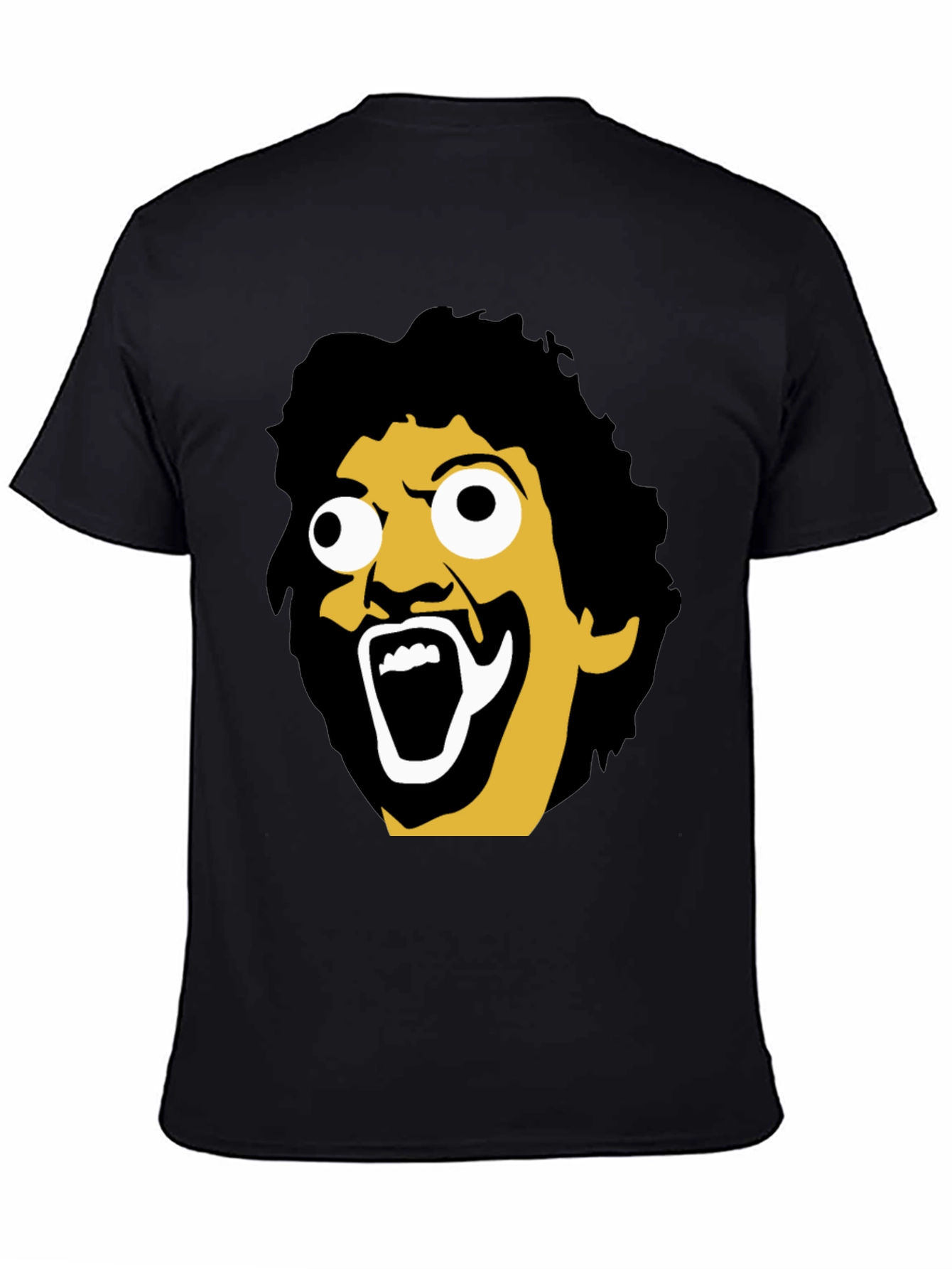 Black Tee with Funny Face Graphic