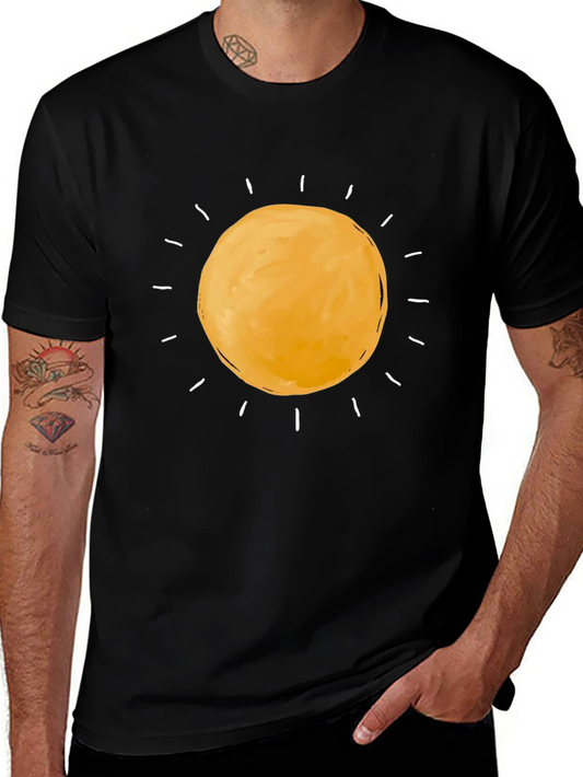 Sunny Day Graphic Tee - Black Cotton T-Shirt