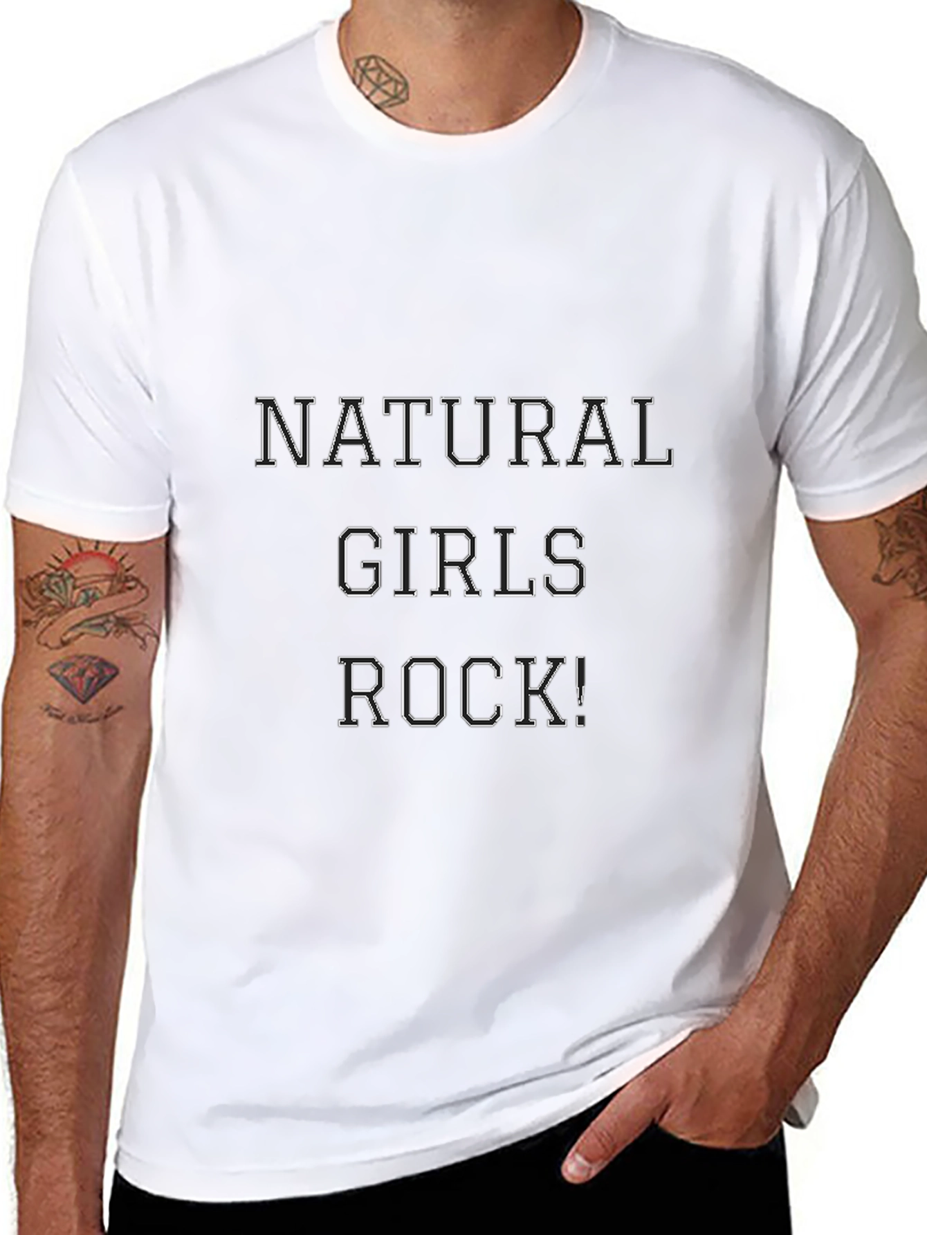 Natural Girls Rock! Black Cotton T-Shirt
