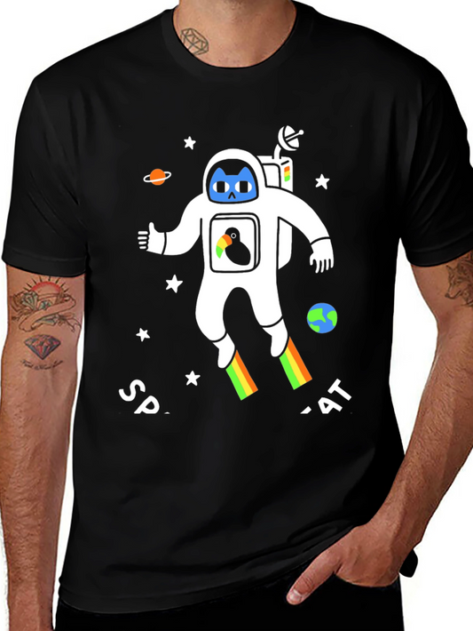 Astronaut Cat Graphic T-Shirt