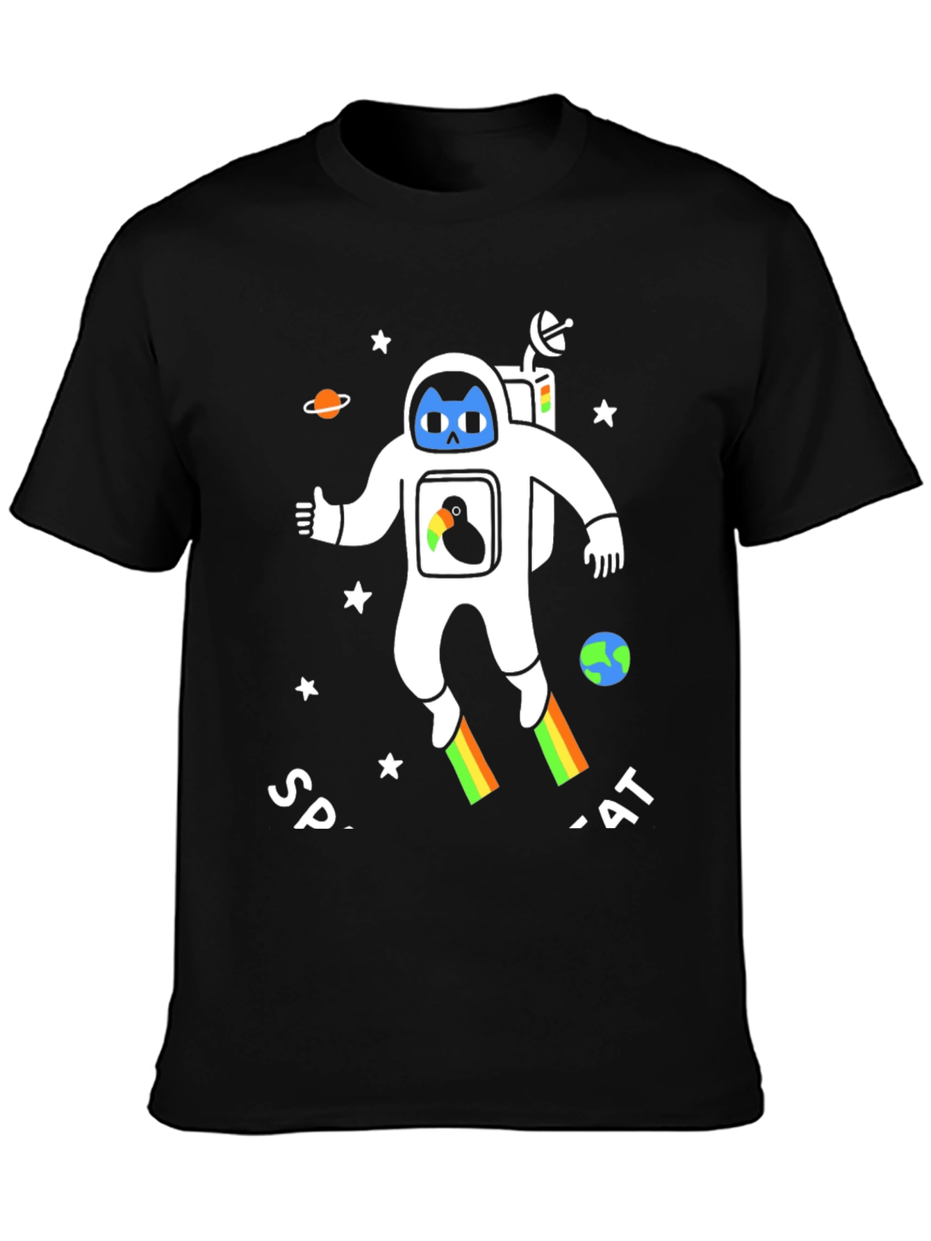 Astronaut Cat Graphic T-Shirt