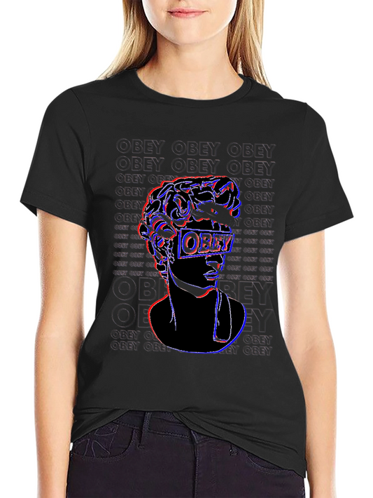 Obey Glitch Graphic Tee - Black Cotton T-Shirt