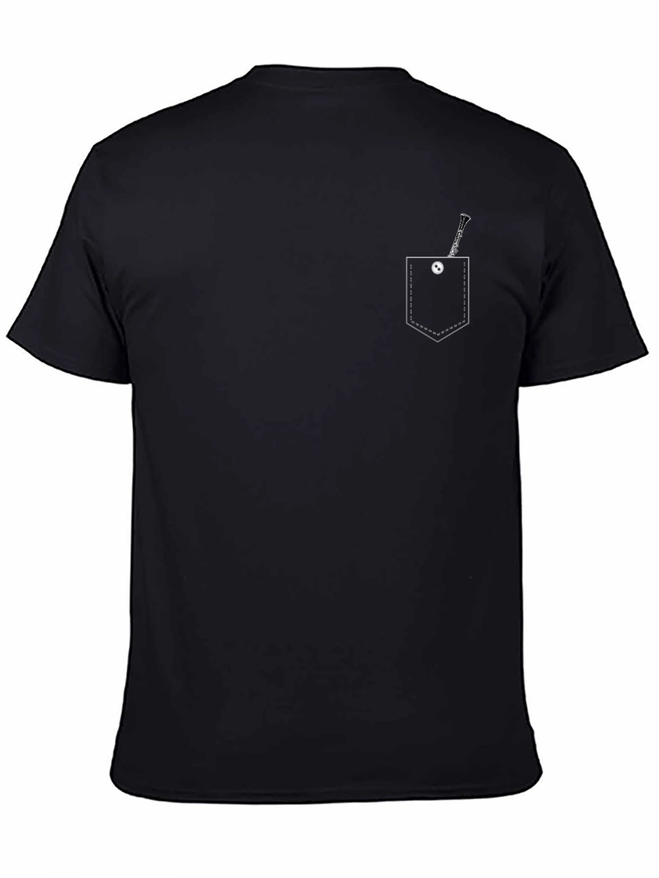 Mens Black Clarinet Pocket Graphic Tee
