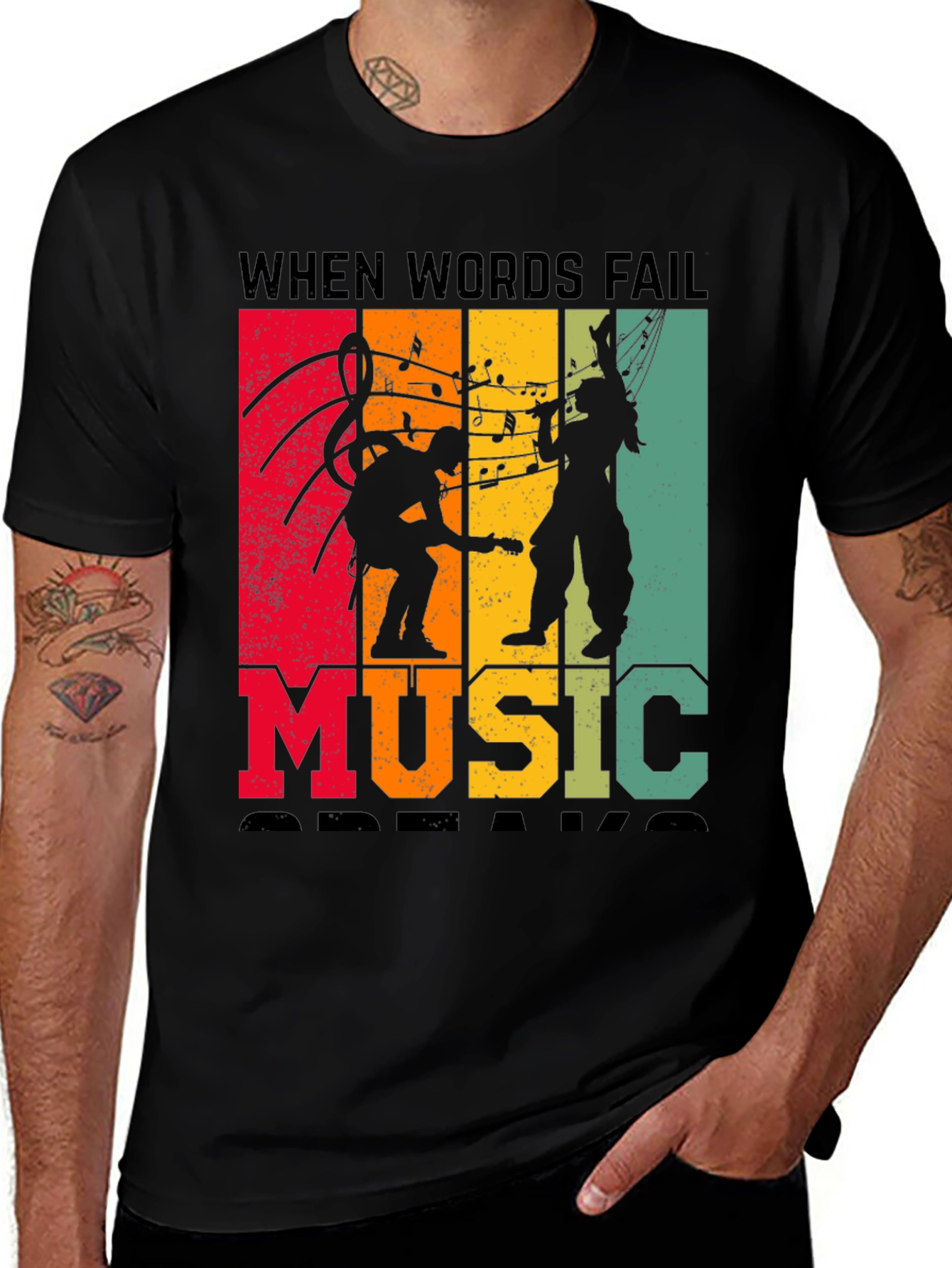 Music Speaks T-Shirt - When Words Fail Design