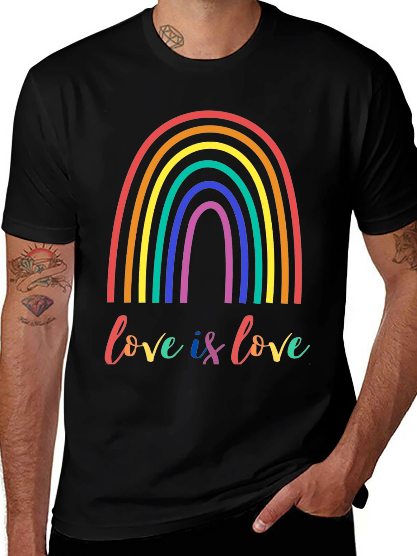 Love is Love LGBTQ+ Rainbow Graphic Tee