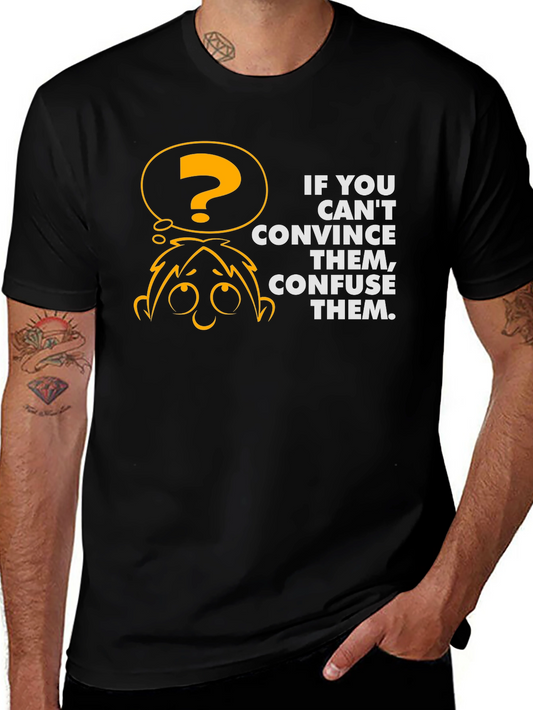Confuse Them Graphic Tee - Black Cotton T-Shirt
