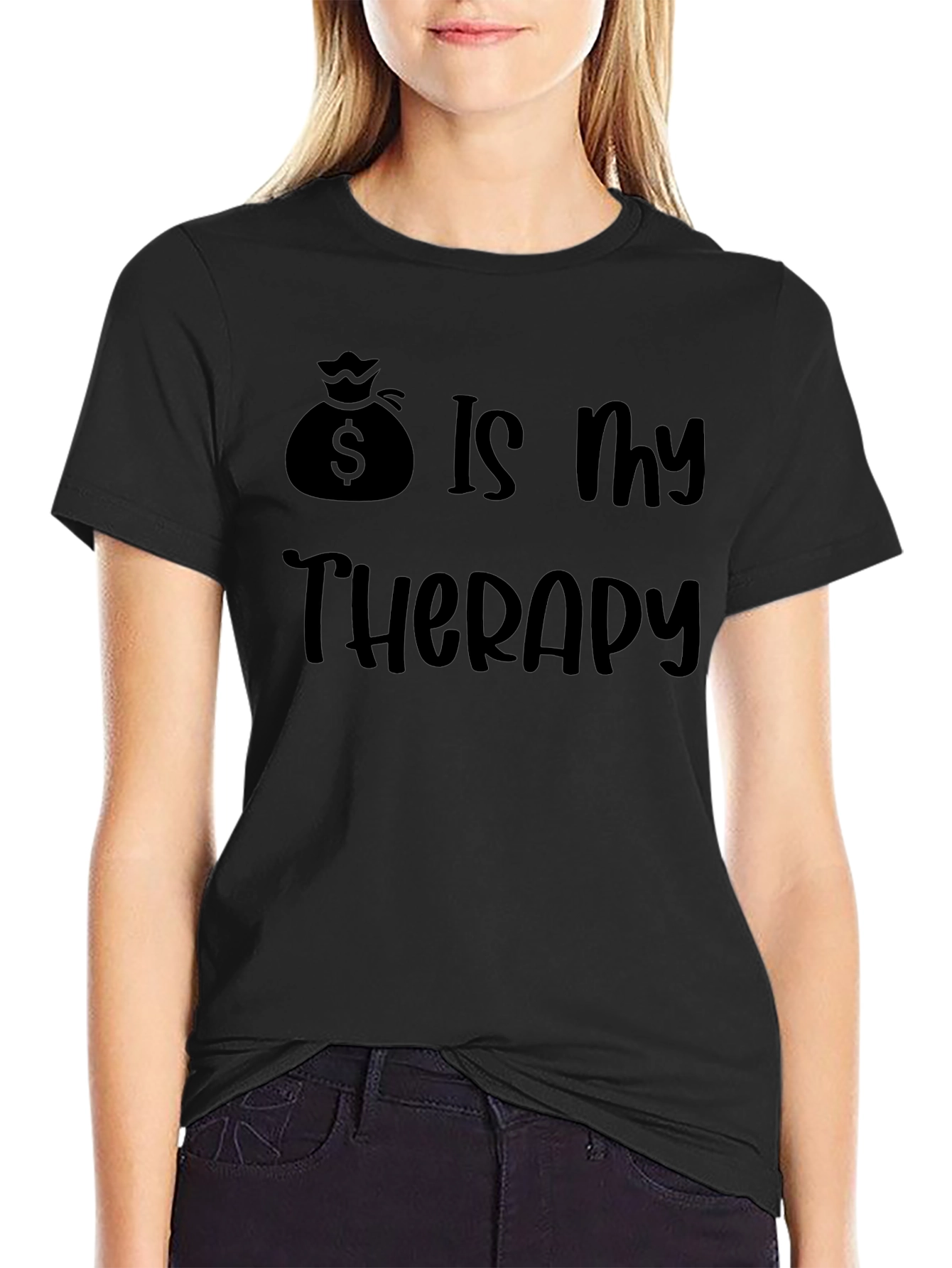 Money Bag Therapy Black T-Shirt