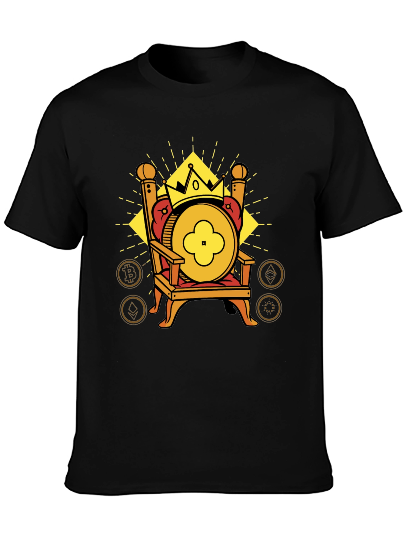 Crypto King T-Shirt - Bitcoin Ethereum More