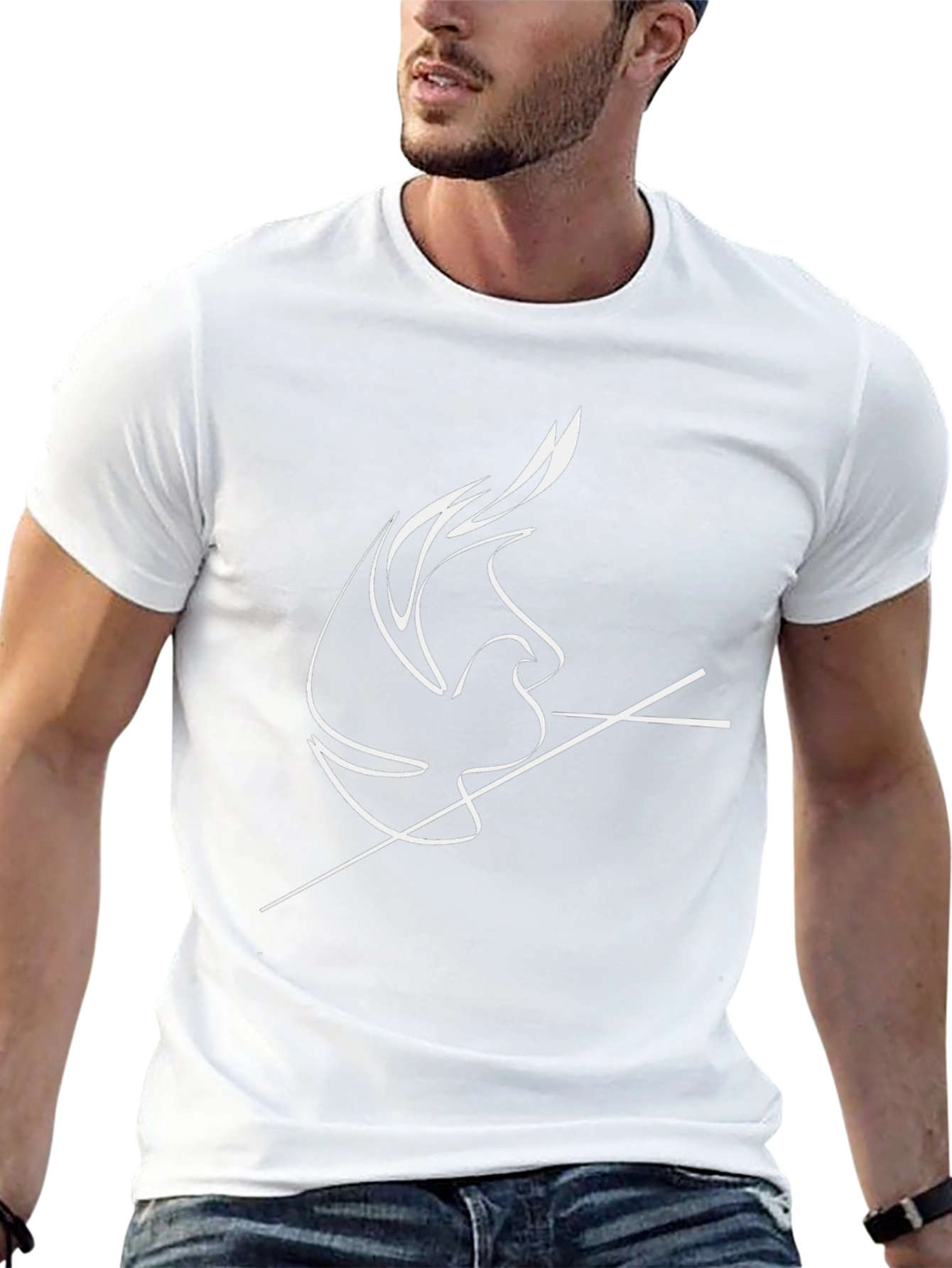 Modern Dove Graphic Black T-Shirt