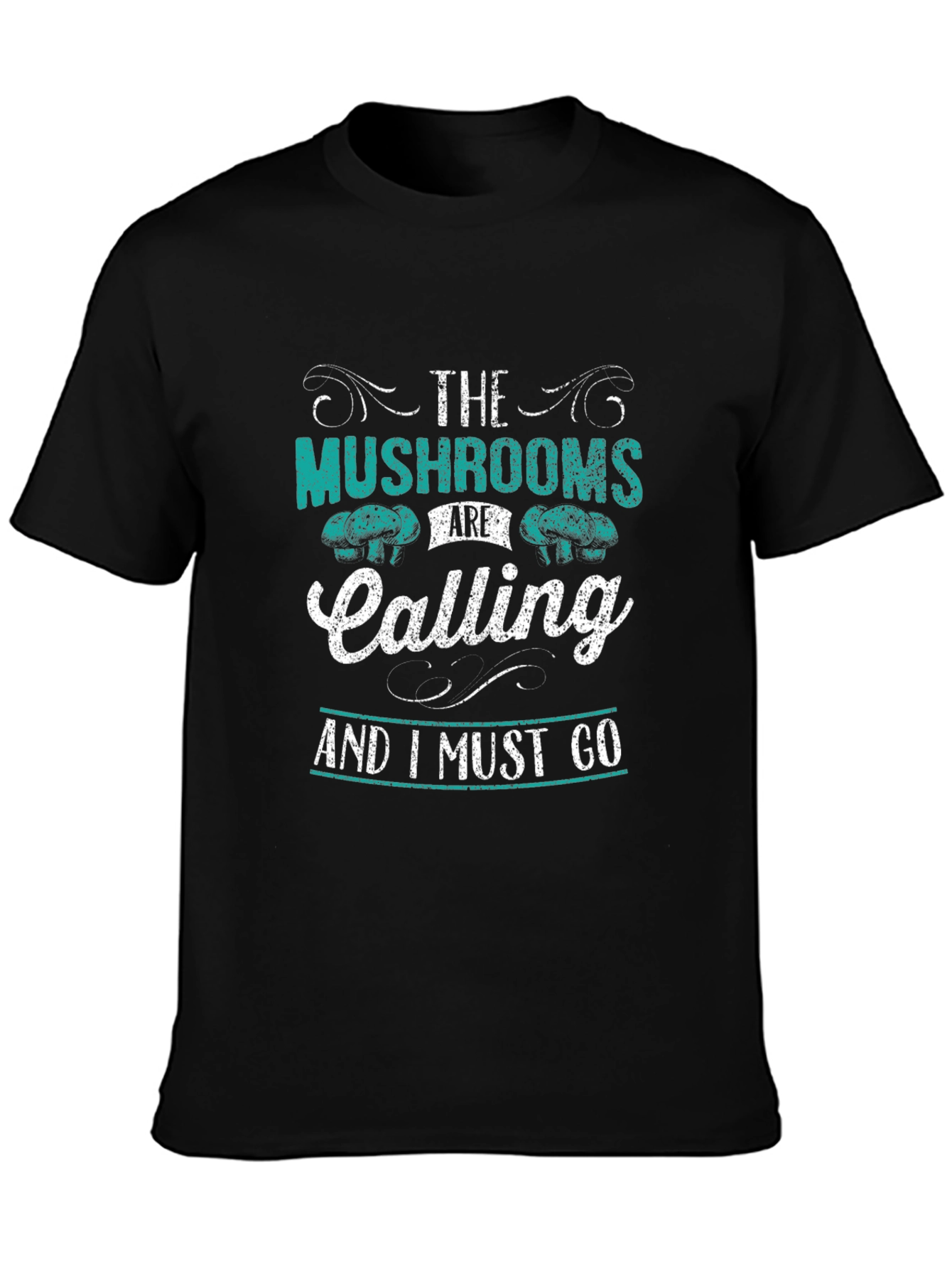 Mushroom Calling Graphic Tee - Black