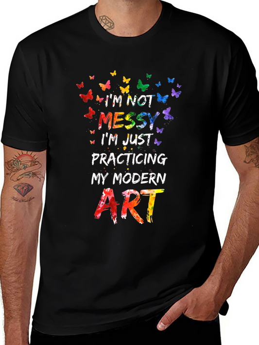 Modern Art Practice Tee - Colorful Butterfly Design