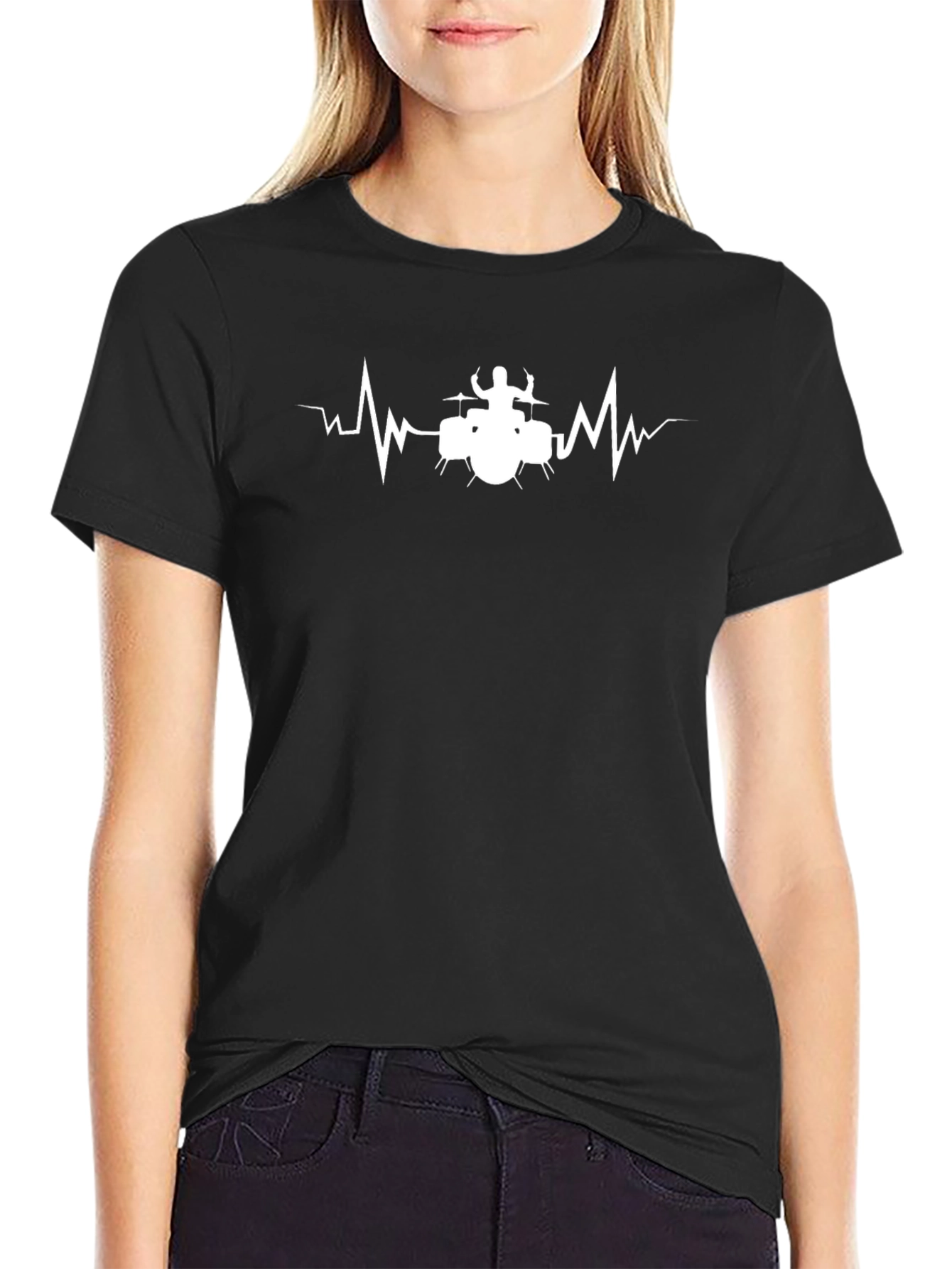 Drumbeat Heartbeat Black T-Shirt