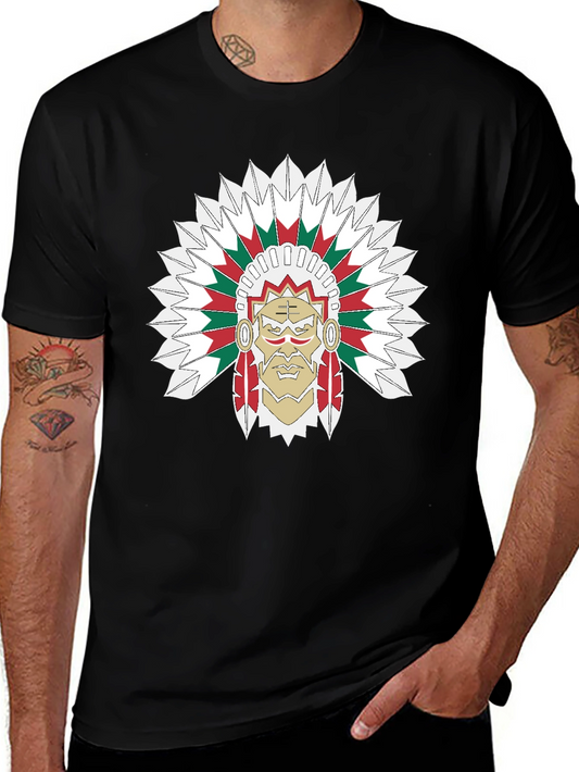 Chief Headdress Graphic Black T-Shirt