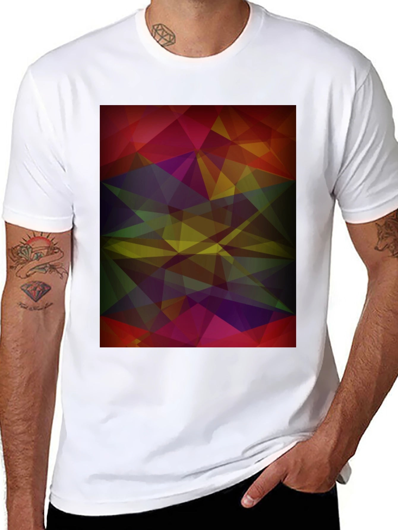 Abstract Geometric Black T-Shirt